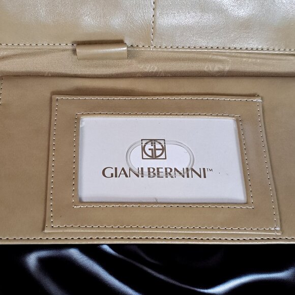 GIANI BERNINI Signature logo fabric faux-leather foldable wallet Khaki new box - Picture 3 of 11